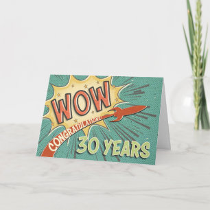 Carte Employé 30e anniversaire Vintage style de bande de