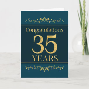 Carte Employé 35e anniversaire élégant Formal élégant