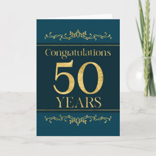 Carte Employé 50e anniversaire élégant Formal Elégant