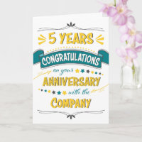 Employé 5e anniversaire Félicitations Word Art