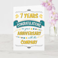 Employé 7e anniversaire Félicitations Word Art