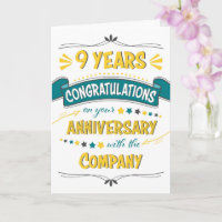 Employé 9e anniversaire Félicitations Word Art