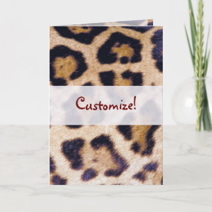 Carte empreinte de léopard Big Chat Real Fur Motif Desig