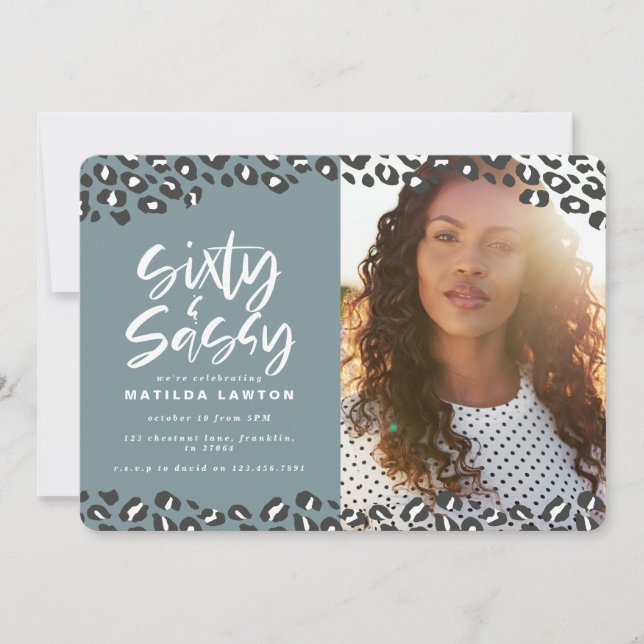 Carte Empreinte de léopard soixante et sassy 60e anniver (Devant)