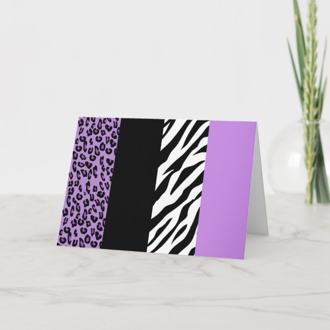 Carte Empreinte de léopard, Zebra Print, Poster de anima (Devant)