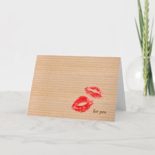 Carte Empreinte de lèvre rouge minimale