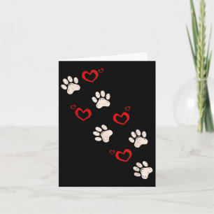 Carte Empreinte de patte de coeur Valentines Jour Amoure