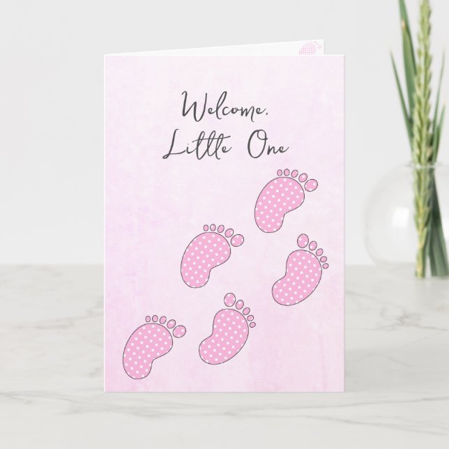 Carte Empreintes de bébé Polka Dot Nouveau-né (Devant)