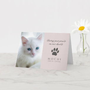 Carte Empreintes de patte Rose Poussiéreuse sur nos cœur