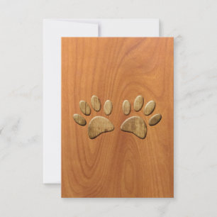 Carte Empreintes de pattes de chiens de bois sculptés Fa