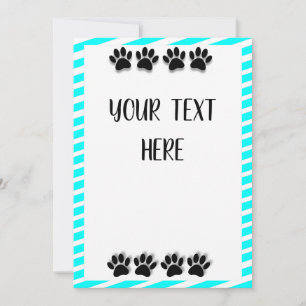 Carte Empreintes de pattes de chiot avec texte personnal