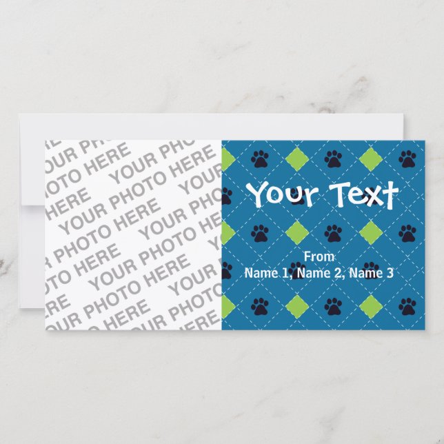 Carte Empreintes de pattes du Jacquard vert (Devant)