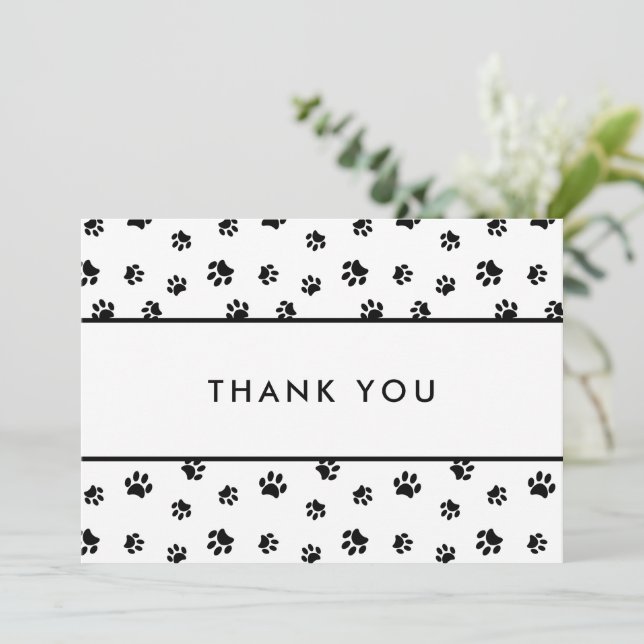 Carte Empreintes de pattes noirs Pet Care Merci d'entrep (Debout devant)