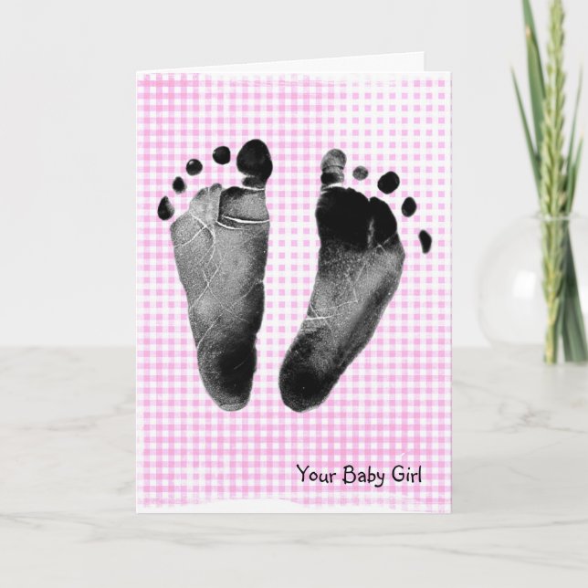 Carte Empreintes sur les En vichy pour bébés (Devant)