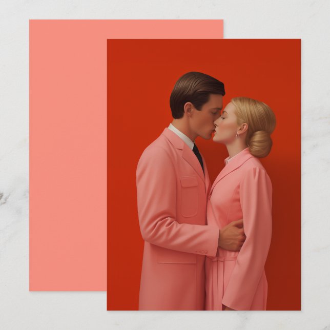 Carte En amour en rouge (Devant / Derrière)