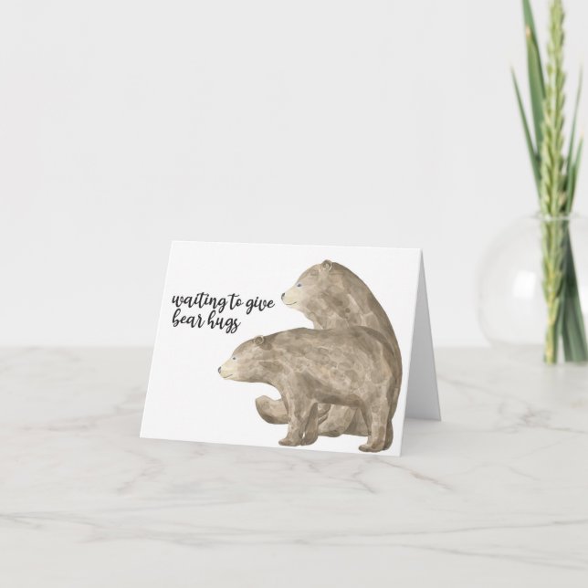 Carte En attendant de donner des câlins à l'ours (Devant)