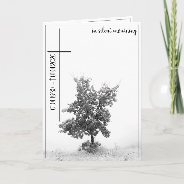 Carte En deuil silencieux - arbre sur la prairie 2.0 (Devant)