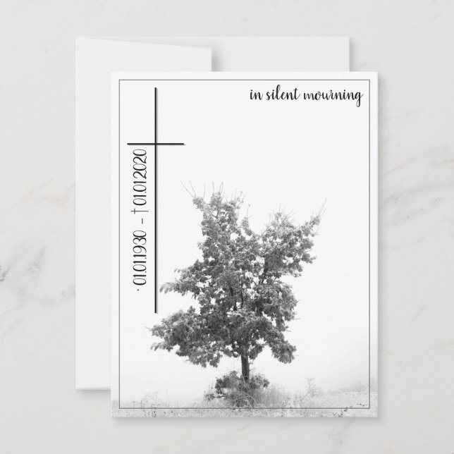 Carte En deuil silencieux - arbre sur la prairie 2.0 (Devant)