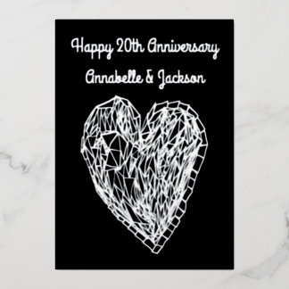 Carte en feuille métallisée "Joyeux Anniversaire A