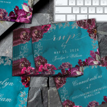 Carte en ligne Aqua Turquoise Merlot Jewel Tone RS