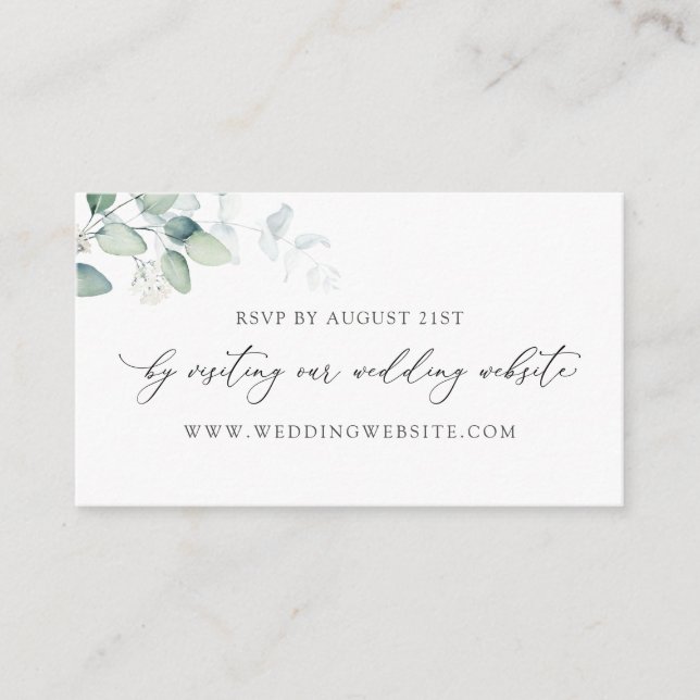 Carte en ligne Eucalyptus Calligraphy Wedding RSVP (Devant)