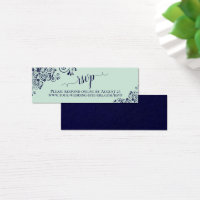Carte en ligne Mint Green & Navy Frilly Wedding RS