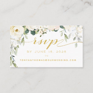 Carte en ligne RSVP Epiphany Wedding White Peony