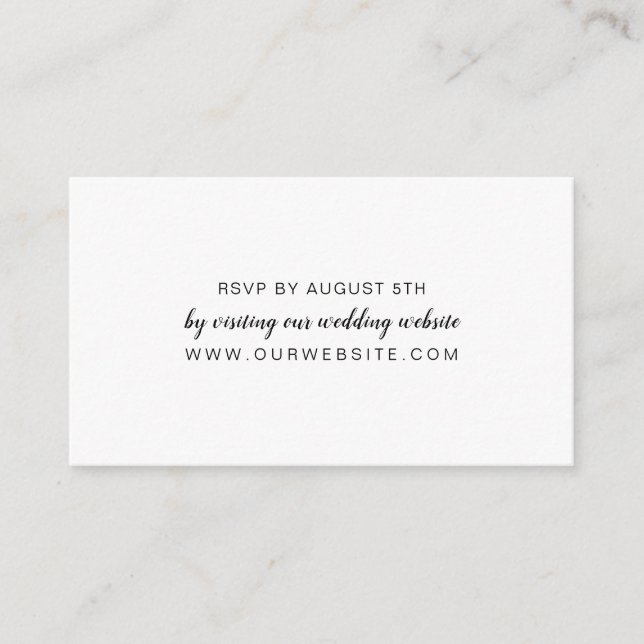 Carte en ligne RSVP mariage blanc (Devant)
