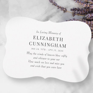 Carte En Mémoire Amoureuse Mémorial Accueil simple et mo