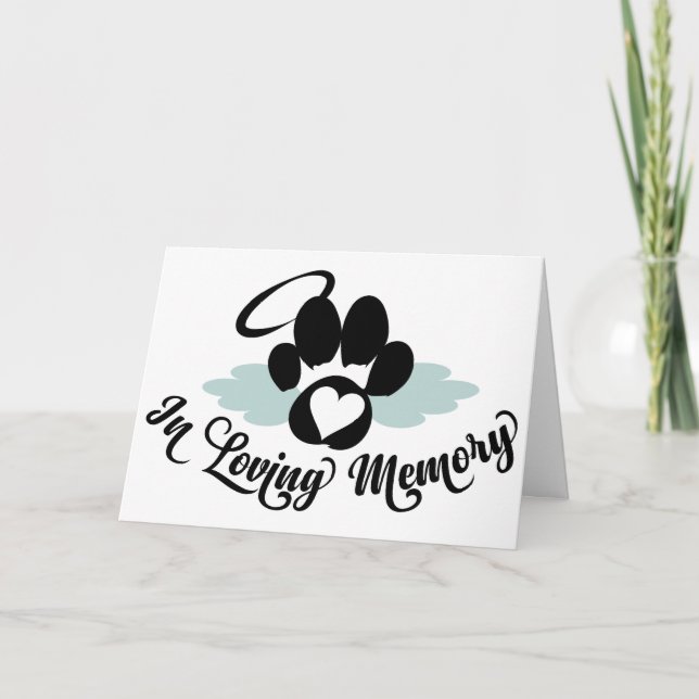 Carte En mémoire d'amour d'un animal de compagnie paw av (Devant)