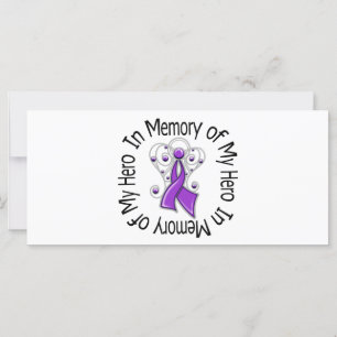 Carte En mémoire de mon héros Pancréatique Cancer Ange a