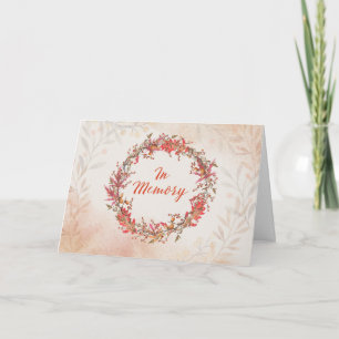 Carte En mémoire de Thanksgiving avec couronne d'automne