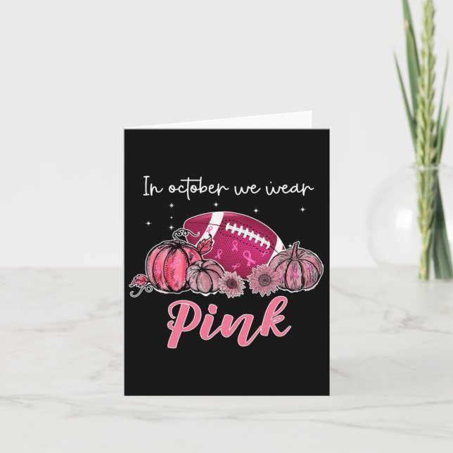 Carte En Octobre Nous Portons le Football Rose Cancer du (Devant)