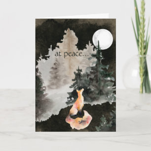 Carte en paix ~ Fox et Pleine lune Woodland