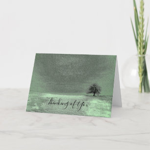 Carte En pensant à vous avec un arbre solitaire