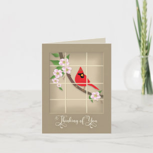 Carte En pensant à vous, le Cardinal Rouge/Apple Blossom
