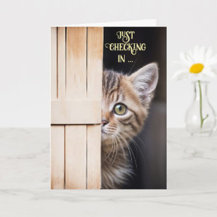 Carte En pensant à vous Mignon Mignon Chat timide Amusan