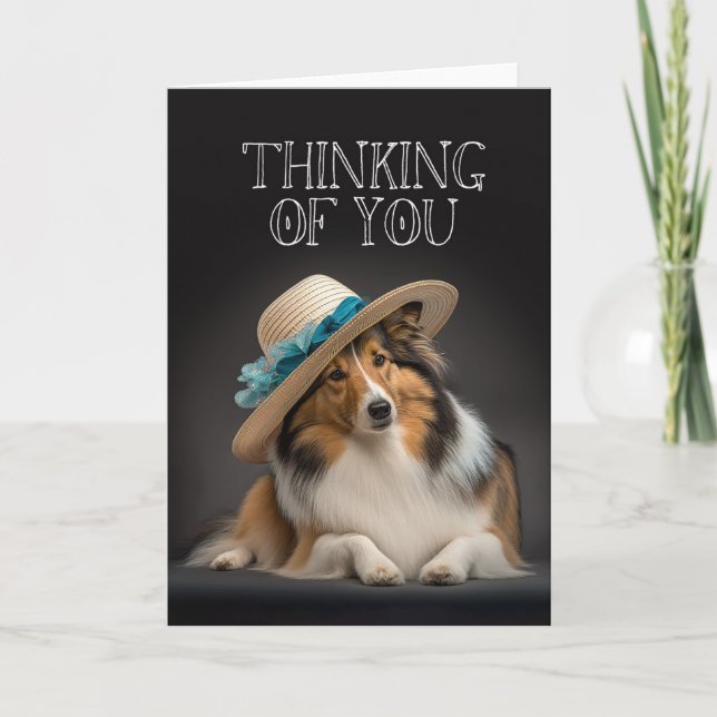 Carte En pensant à vous Sheltie (Devant)
