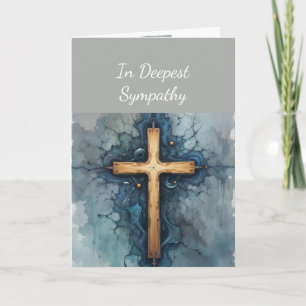 Carte En profonde sympathie Crucifix Croix Jésus Chrétie