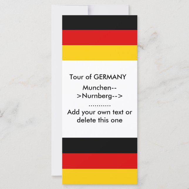 Carte en rack avec drapeau d'Allemagne (Devant)