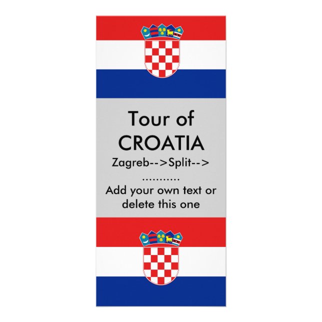 Carte en rack avec drapeau de Croatie (Devant)