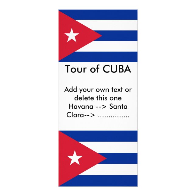 Carte en rack avec drapeau de Cuba (Devant)