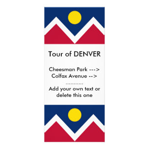 Carte en rack avec Drapeau de Denver, Colorado, Ét
