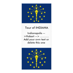 Carte en rack avec Drapeau de l'Indiana, États-Uni