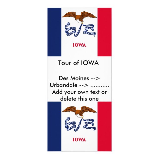 Carte en rack avec Drapeau de l'Iowa, États-Unis. (Devant)
