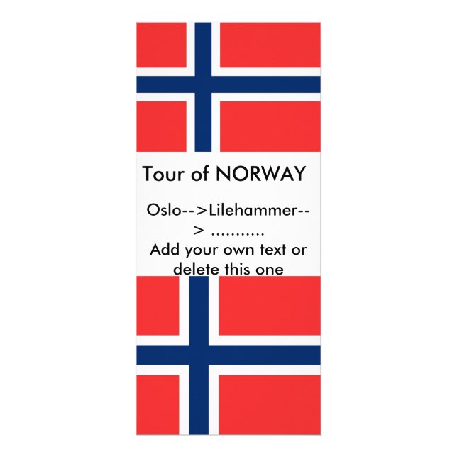Carte en rack avec drapeau de Norvège (Devant)