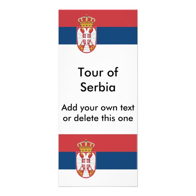 Carte en rack avec drapeau de Serbie (Devant)