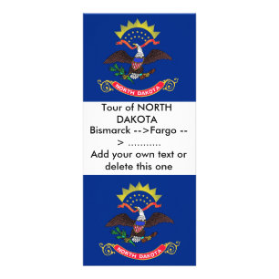 Carte en rack avec drapeau du Dakota du Nord, État