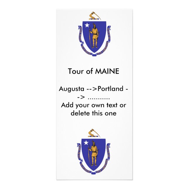 Carte en rack avec Drapeau du Massachusetts, U.S.A (Devant)