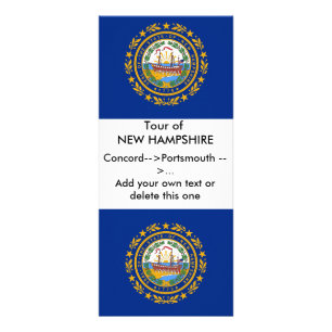 Carte en rack avec Drapeau du New Hampshire, U.S.A